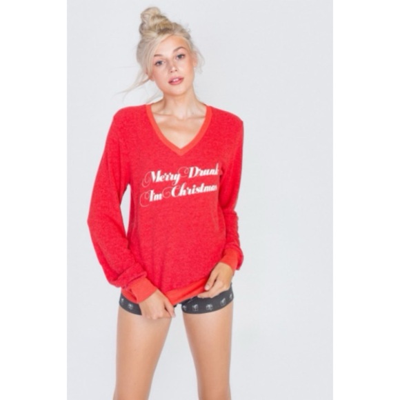 Wildfox Too Much Eggnog Christmas Sweater, Merry Drunk I’m Christmas - Picture 4 of 11